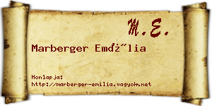 Marberger Emília névjegykártya